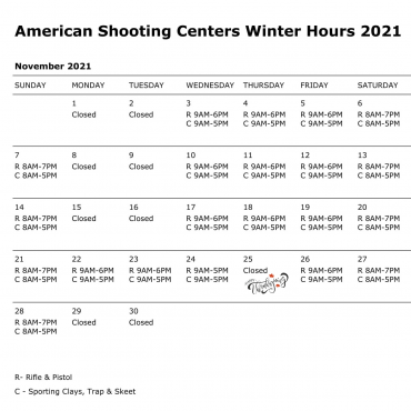 ASC Winter Hours 2021-2022