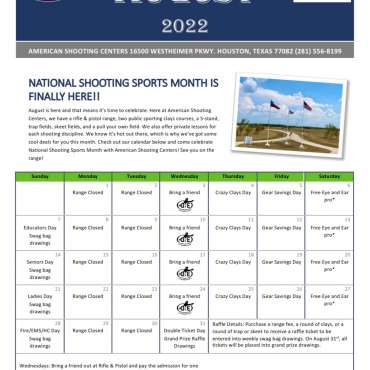 National Shooting Month Calendar 2022