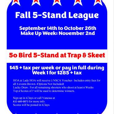 Fall 5-Stand League 9/14-10/26