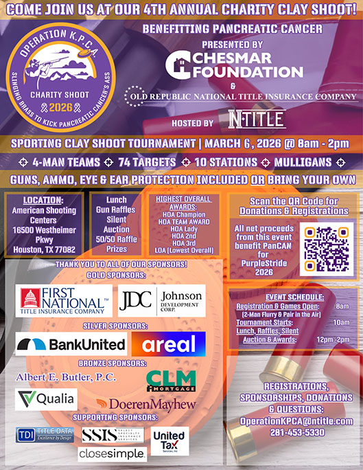 Chesmar Foundation event flyer promoting the March 6, 2026 clay shoot event.